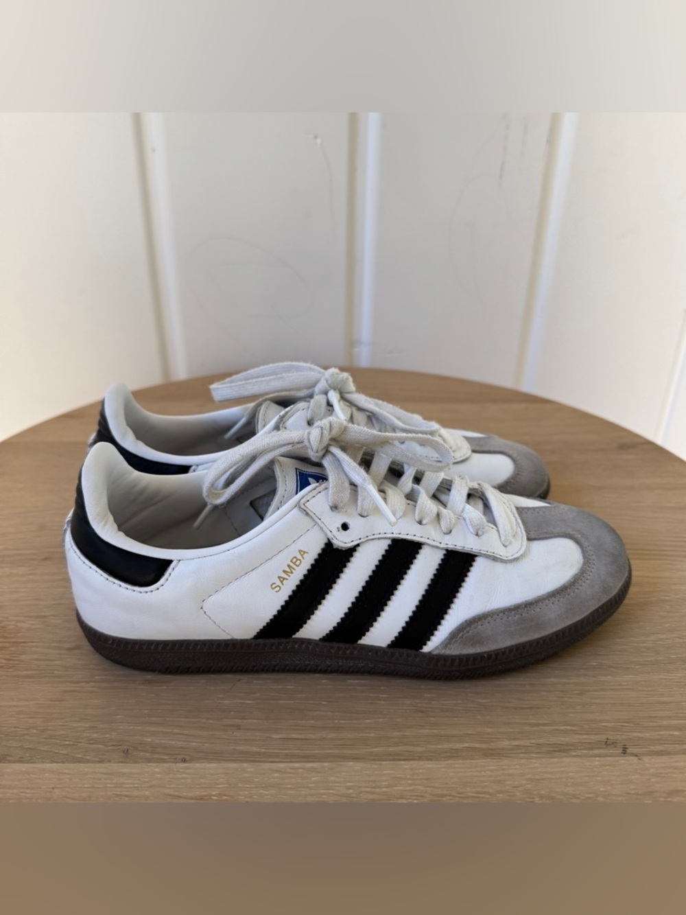 Adidas Sambas White with Black Stripes - Picture 3 of 5